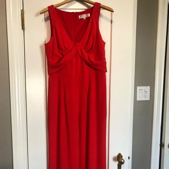 Trina Turk Bright Orange/Red Jumpsuit Size 8 - Picture 1 of 5